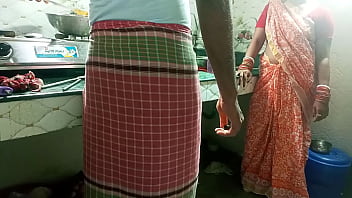 Indian housewife spanks and has sex with the cook in the kitchen